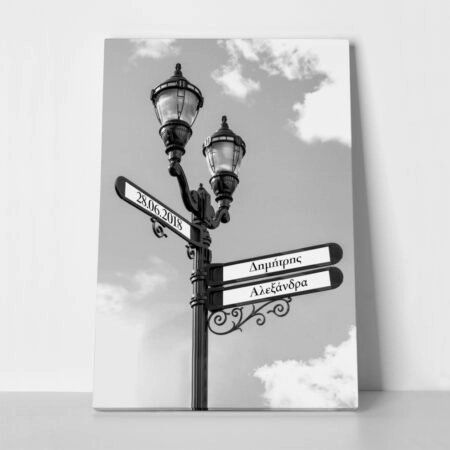 Πίνακας σε καμβά ROAD SIGN NAMES - Αγαπη - Ερωτας Sticky 1