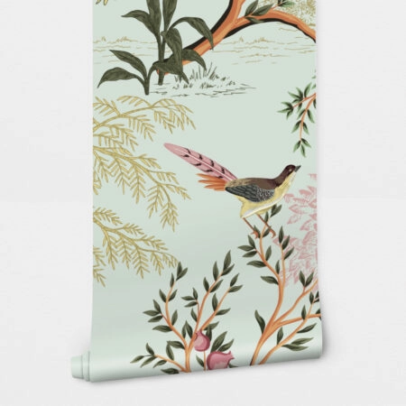 Αυτοκόλλητη Ταπετσαρία τοίχου SUMMER FLORAL PATTERN WITH BIRDS - Tropical Sticky 2