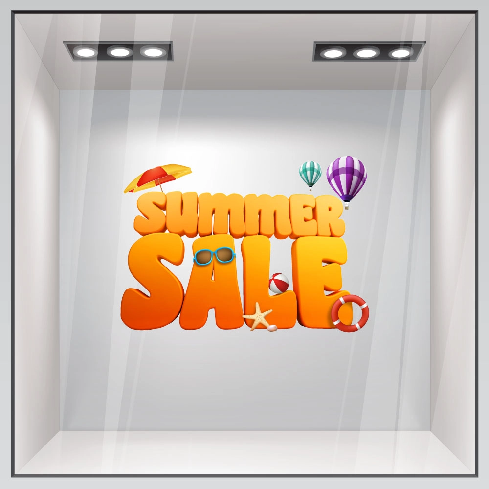 Αυτοκoλλητο Εκπτωσεων 3D SUMMER SALE