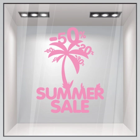 Αυτοκoλλητο Eκπτωσεων PALM SALES - Καλοκαιρινή βιτρίνα Sticky 4