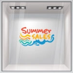 Αυτοκoλλητο Εκπτωσεων SUMMER SALES WAVES