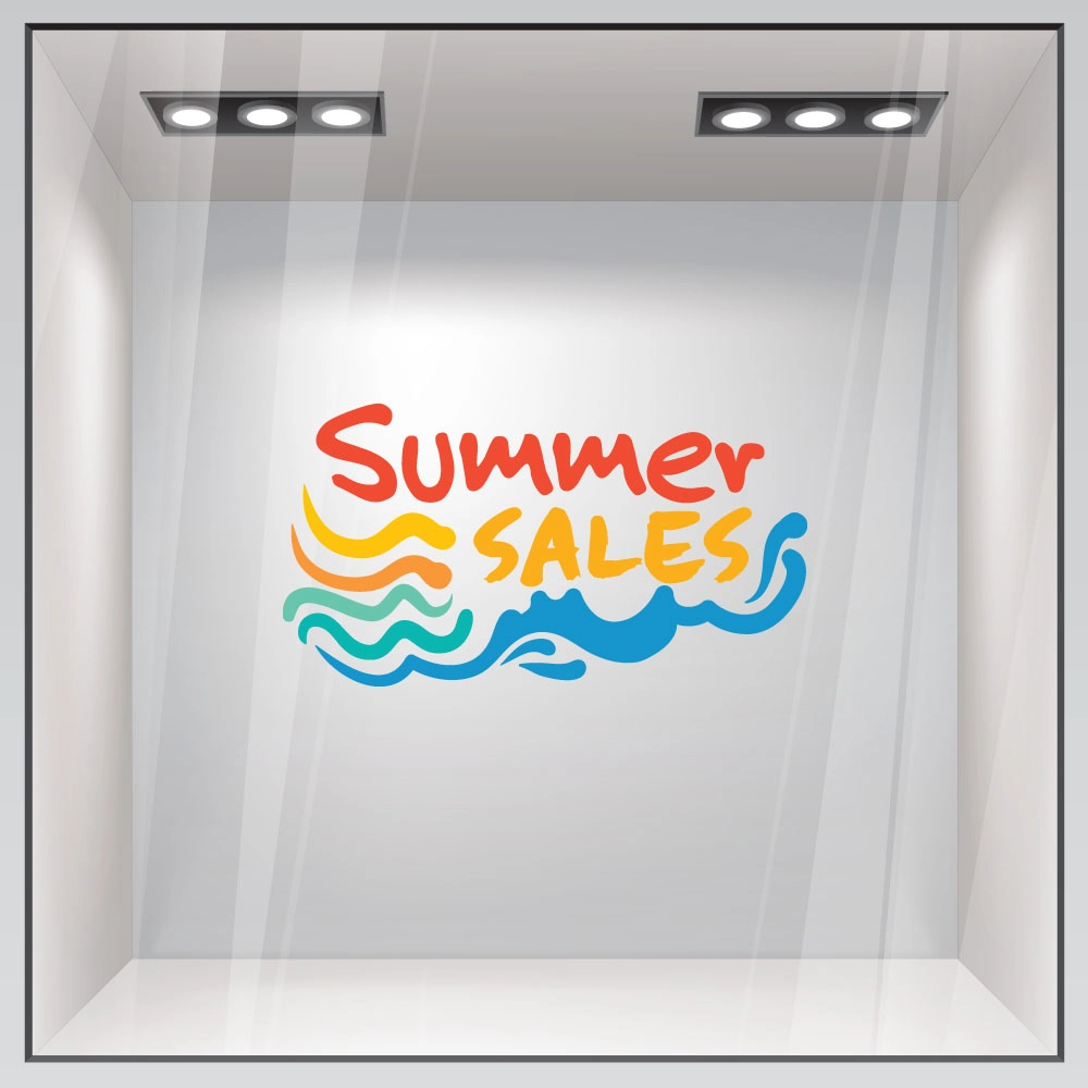 Αυτοκoλλητο Εκπτωσεων SUMMER SALES WAVES