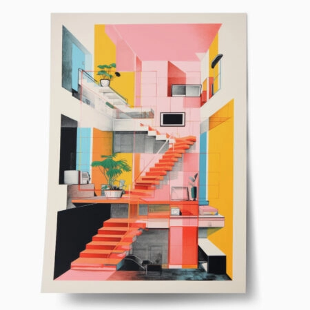 Πόστερ ARCHITECTURAL DESIGN WITH PASTEL COLORS - Abstract - Αφηρημένα Sticky 1