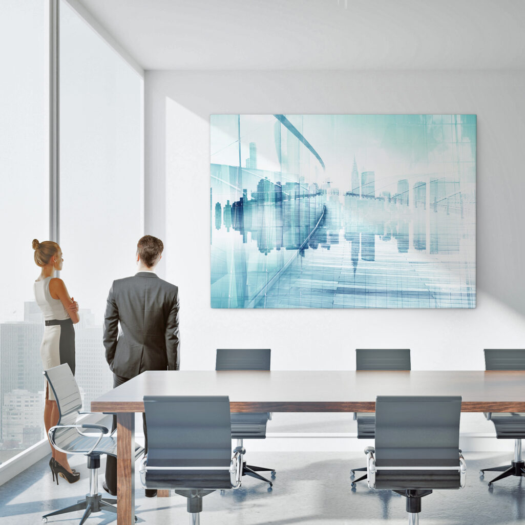 OUTLET Πινακας σε καμβά CITY REFLECTION 100cm x 65cm