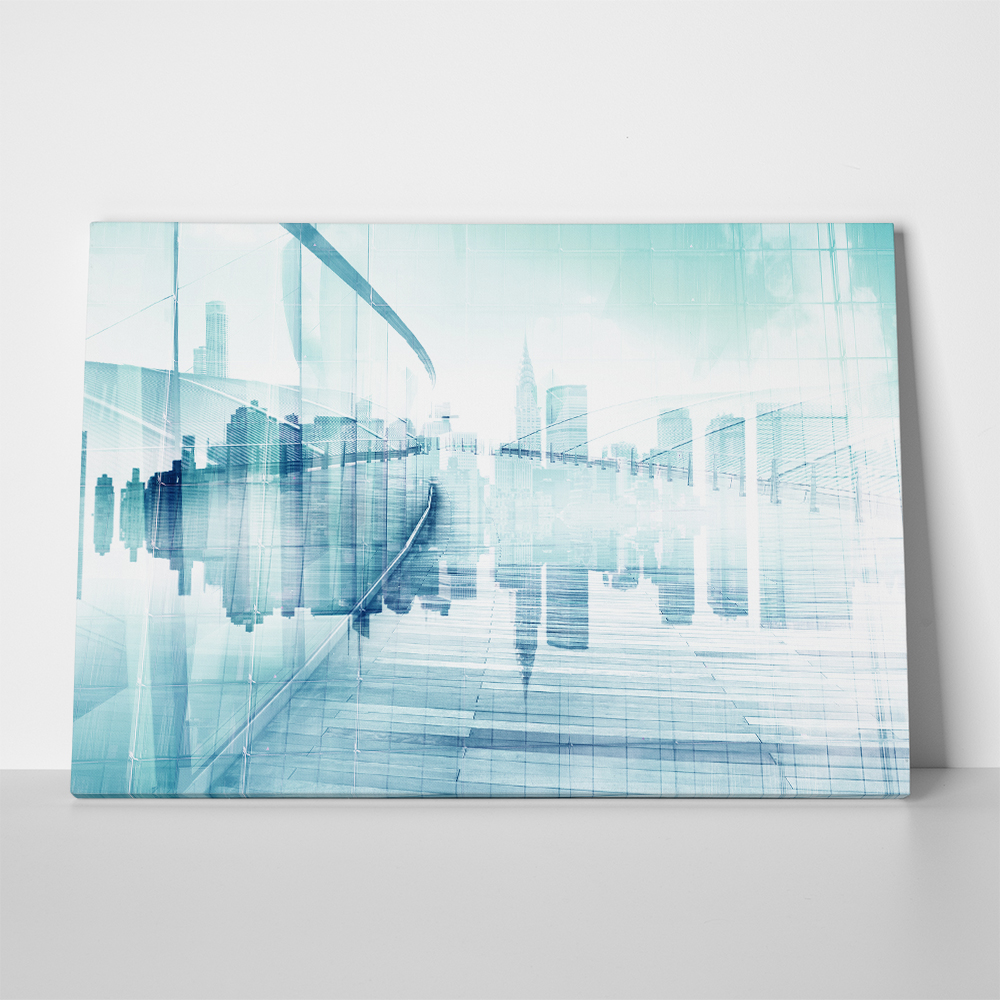 OUTLET Πινακας σε καμβά CITY REFLECTION 100cm x 65cm