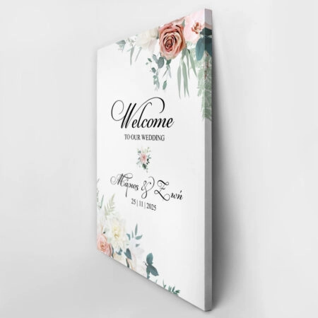 Πινακας σε καμβά WELCOME TO OUR WEDDING - Πίνακες υποδοχής Γάμου Sticky 3