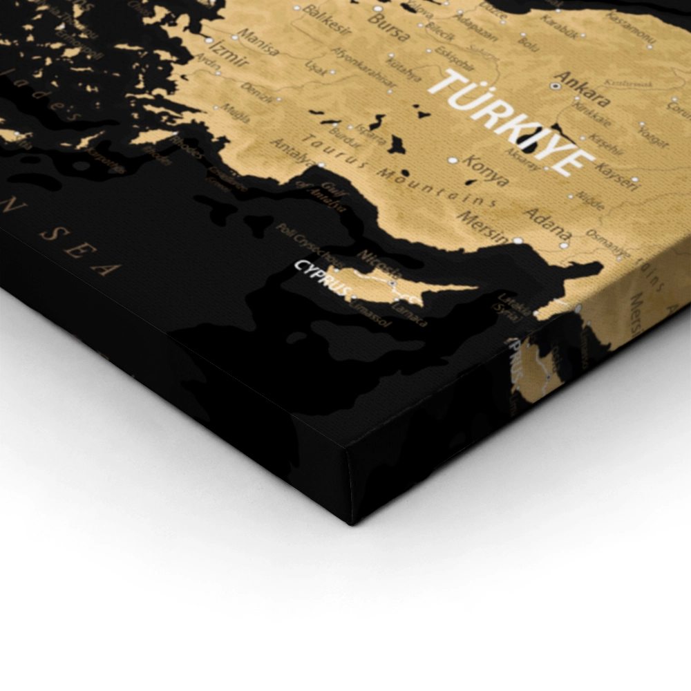 Πίνακας Τετράγωνος BLACK AND GOLD EUROPE MAP