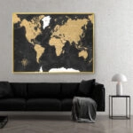 Πινακας σε καμβά DARK WORLD MAP
