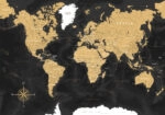 Πινακας σε καμβά DARK WORLD MAP