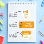 Αυτοκόλλητες σχολικές ετικέτες σετ 216τμχ DRAGON