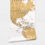 Αυτοκόλλητη Ταπετσαρία τοίχου EARTHTONE WORLD MAP