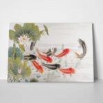 Πινακας σε καμβά FISH ASIAN INK WASH PAINTING