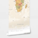 Αυτοκόλλητη Ταπετσαρία τοίχου GREEN RED ORANGE WORLD MAP
