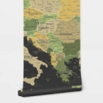 Αυτοκόλλητη Ταπετσαρία τοίχου GREEN YELLOW GOLD EUROPE MAP