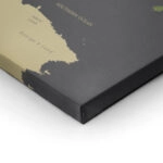 Πινακας σε καμβά GREEN YELLOW GOLD WORLD MAP