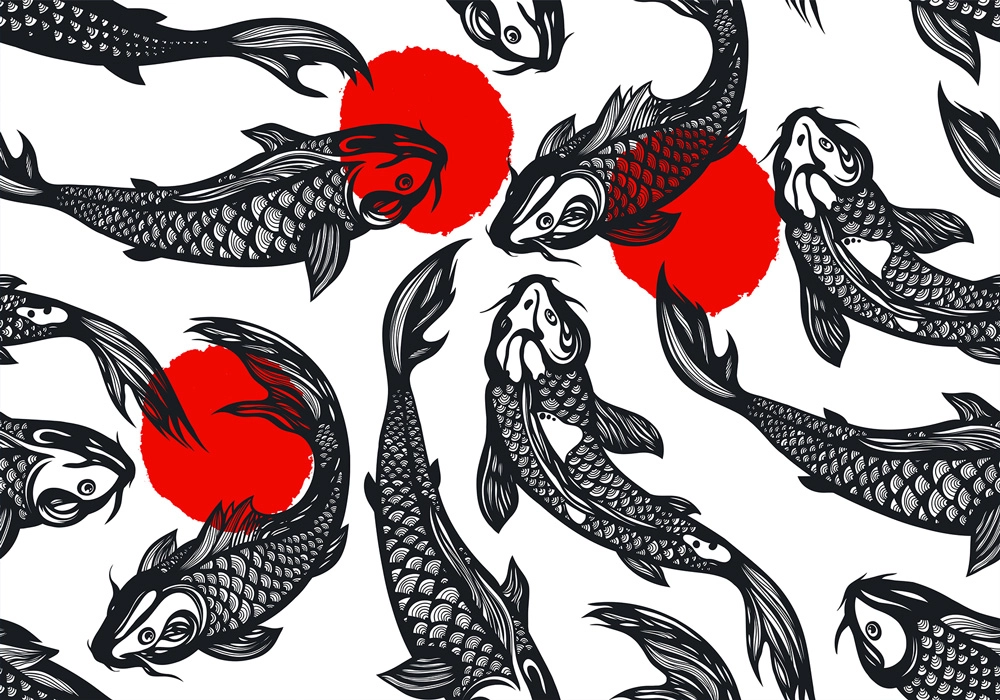 Πινακας σε καμβά KOI CARP FISH SPOTS
