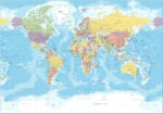 Πινακας σε καμβά POLITICAL WORLD MAP