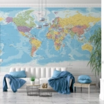 Αυτοκόλλητη Ταπετσαρία τοίχου POLITICAL WORLD MAP
