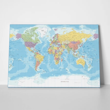 Πινακας σε καμβά POLITICAL WORLD MAP - Χαρτες Sticky 1