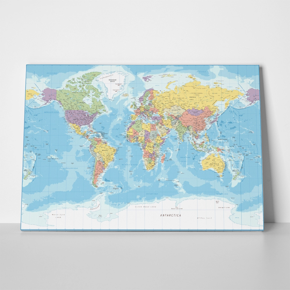 Πινακας σε καμβά POLITICAL WORLD MAP