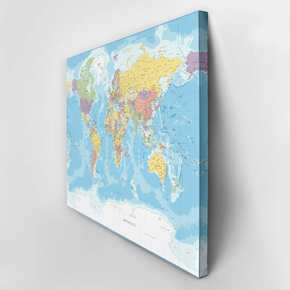 Πινακας σε καμβά POLITICAL WORLD MAP