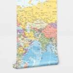Αυτοκόλλητη Ταπετσαρία τοίχου POLITICAL WORLD MAP