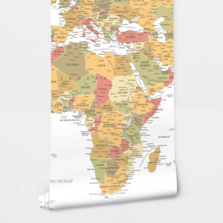 Αυτοκόλλητη Ταπετσαρία τοίχου WARM VINTAGE WORLD MAP - Χάρτες - Πόλεις Sticky 2