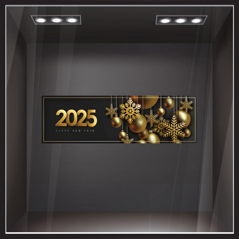 Χριστουγεννιάτικο αυτοκόλλητο HAPPY NEW YEAR 2025