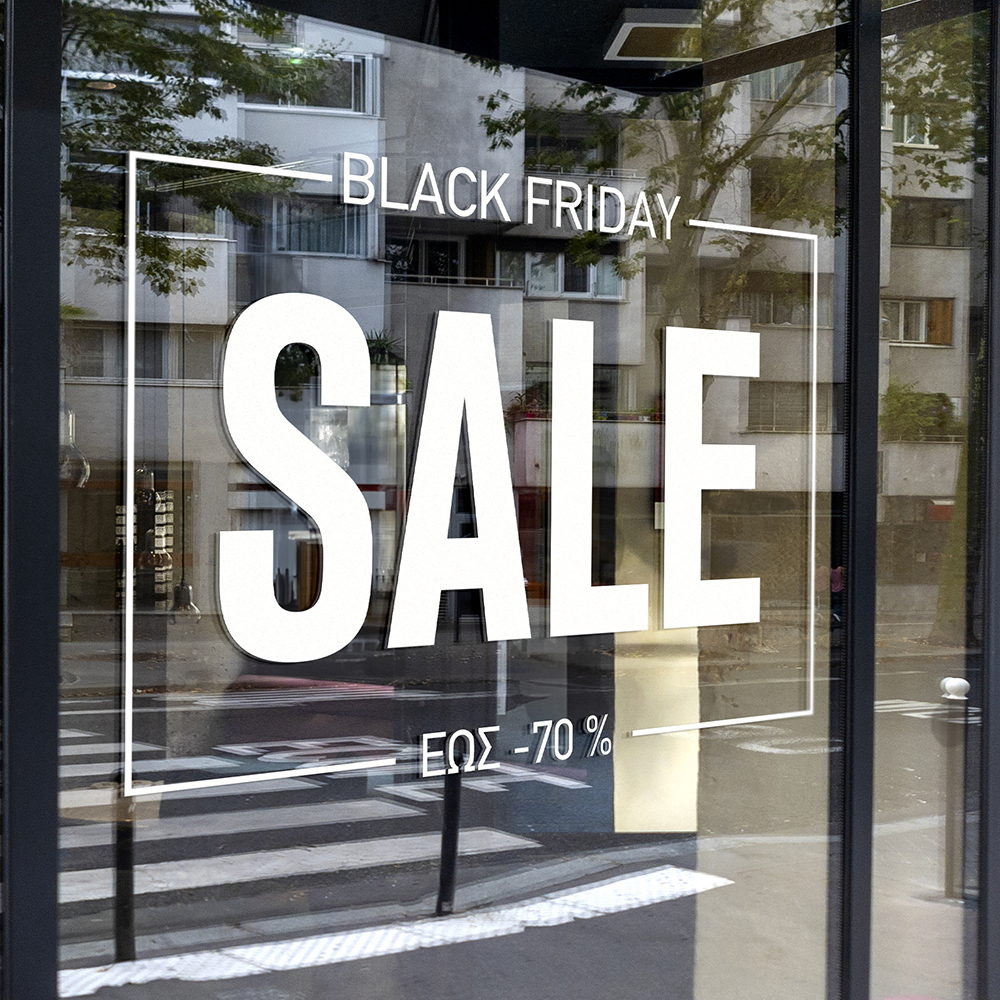 Αυτοκολλητο Εκπτωσεων BLACK FRIDAY BOX
