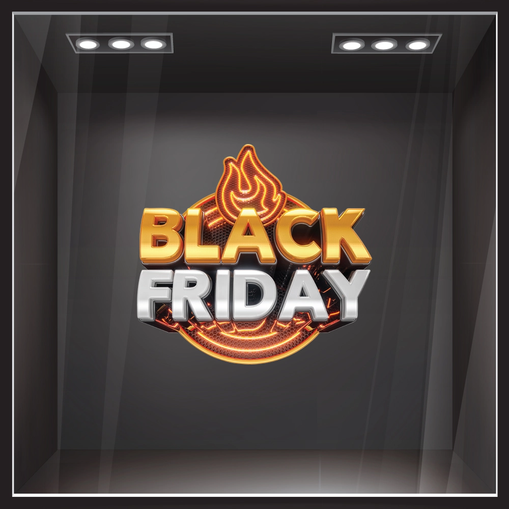 Αυτοκολλητο Εκπτωσεων BLACK FRIDAY HEAT