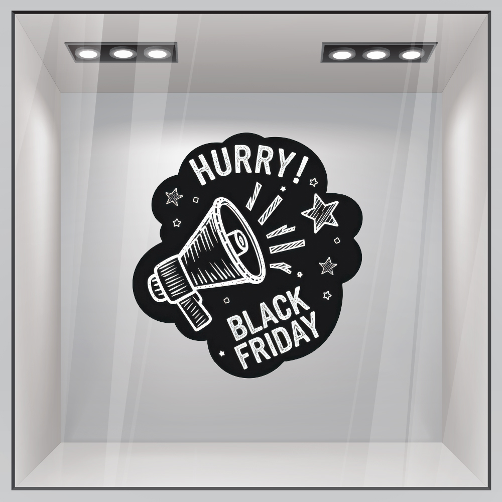 Αυτοκολλητο Εκπτωσεων BLACK FRIDAY HURRY