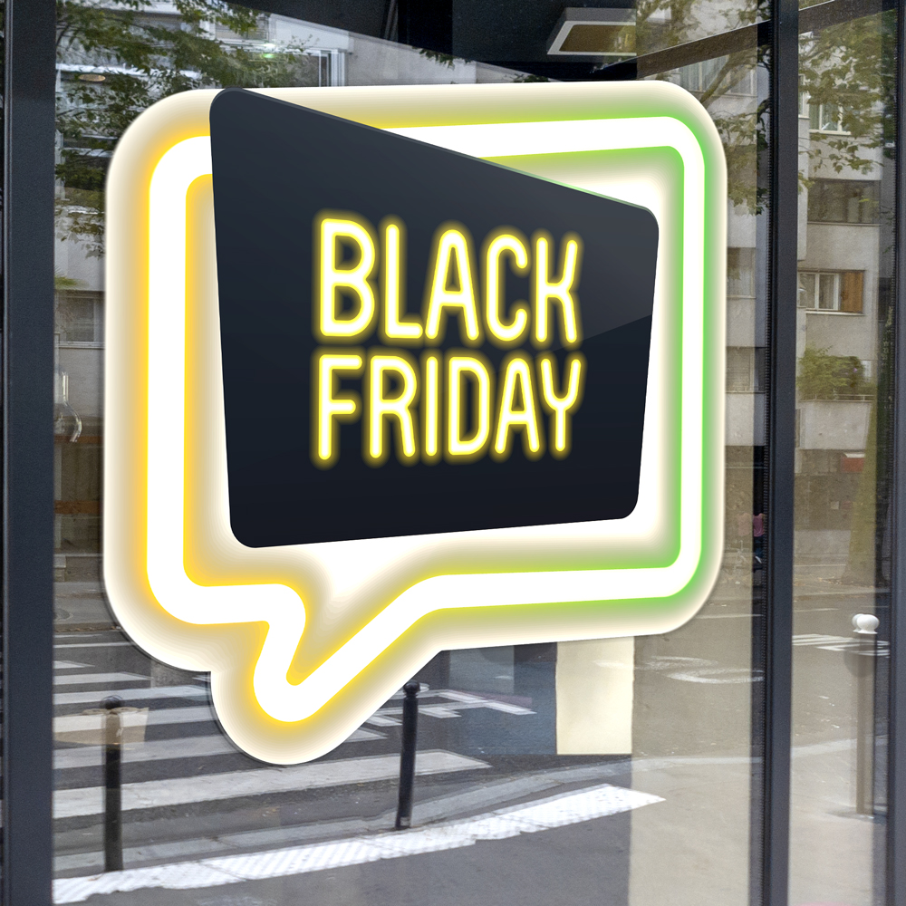 Αυτοκολλητο Εκπτωσεων BLACK FRIDAY NEON 1