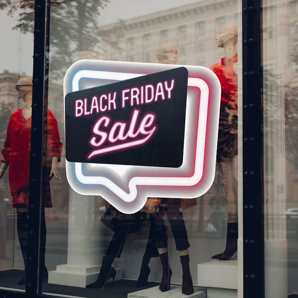Αυτοκολλητο Εκπτωσεων BLACK FRIDAY NEON 2