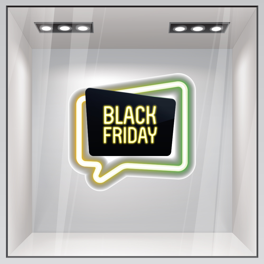 Αυτοκολλητο Εκπτωσεων BLACK FRIDAY NEON 1