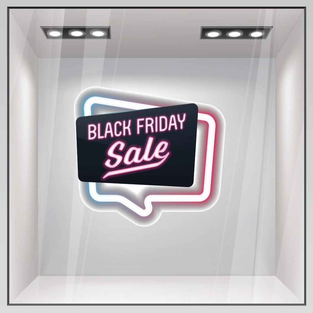 Αυτοκολλητο Εκπτωσεων BLACK FRIDAY NEON 2