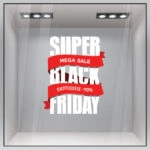 Αυτοκολλητο Εκπτωσεων BLACK FRIDAY SUPER