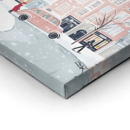 Πινακας σε καμβά CHRISTMAS CITY ILLUSTRATION - Χριστουγεννιάτικοι Πίνακες Sticky 2