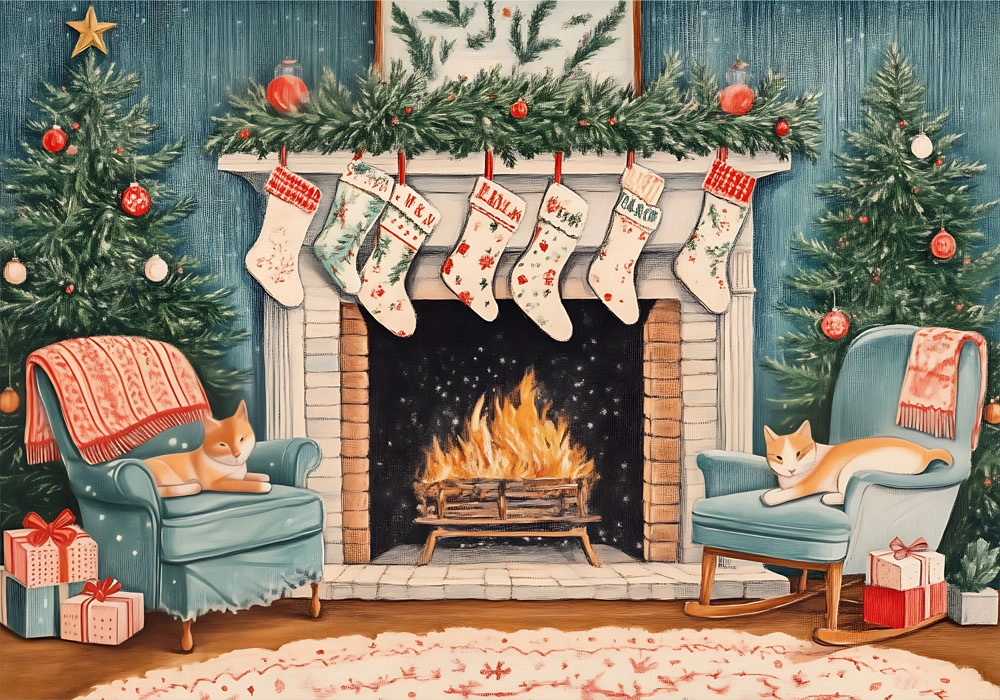 Πινακας σε καμβά CHRISTMAS FIREPLACE