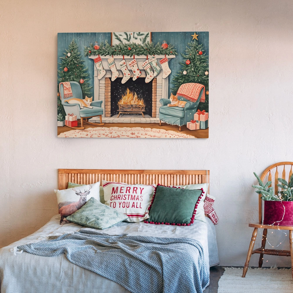 Πινακας σε καμβά CHRISTMAS FIREPLACE
