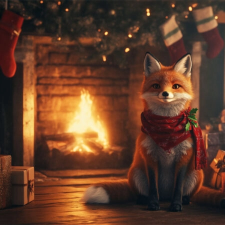 Πινακας σε καμβά CHRISTMAS FOX - Χριστουγεννιάτικοι Πίνακες Sticky 5