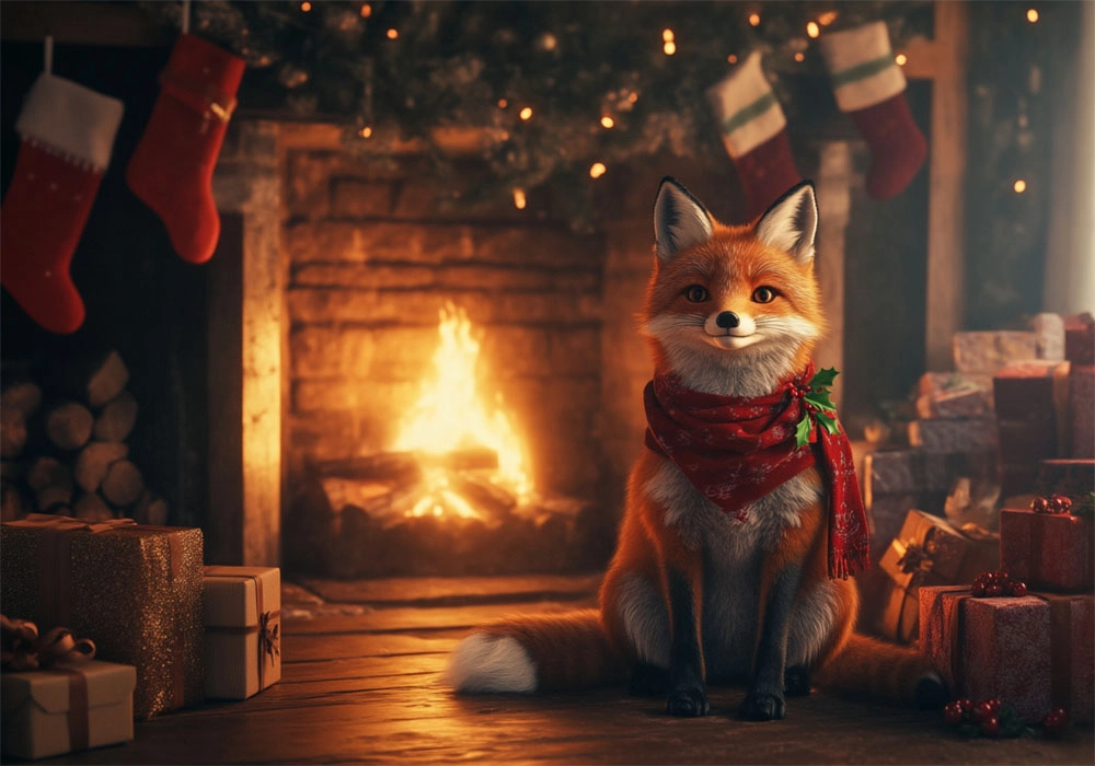 Πινακας σε καμβά CHRISTMAS FOX
