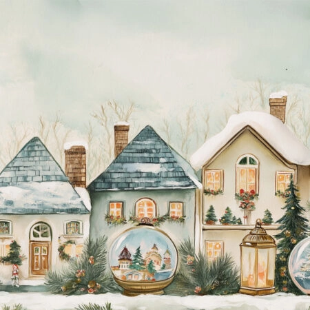 Πινακας σε καμβά CHRISTMAS VILLAGE - Χριστουγεννιάτικοι Πίνακες Sticky 5