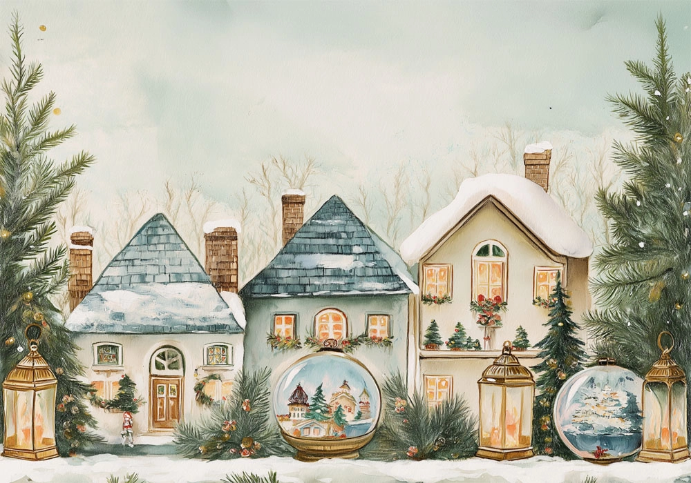 Πινακας σε καμβά CHRISTMAS VILLAGE