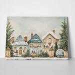 Πινακας σε καμβά CHRISTMAS VILLAGE