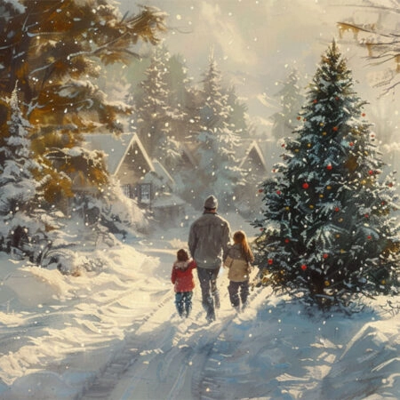 Πινακας σε καμβά CHRISTMAS WALK - Χριστουγεννιάτικοι Πίνακες Sticky 5