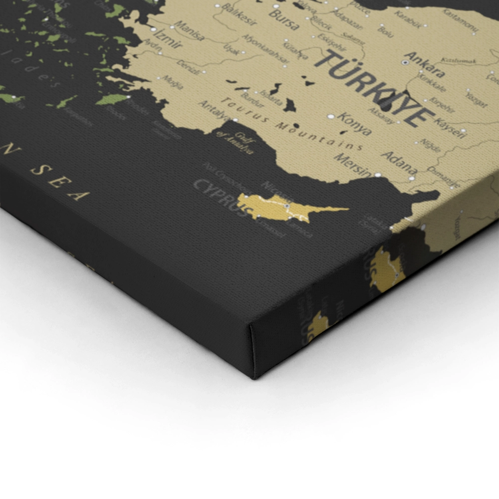 Πίνακας Τετράγωνος GREEN YELLOW GOLD EUROPE MAP