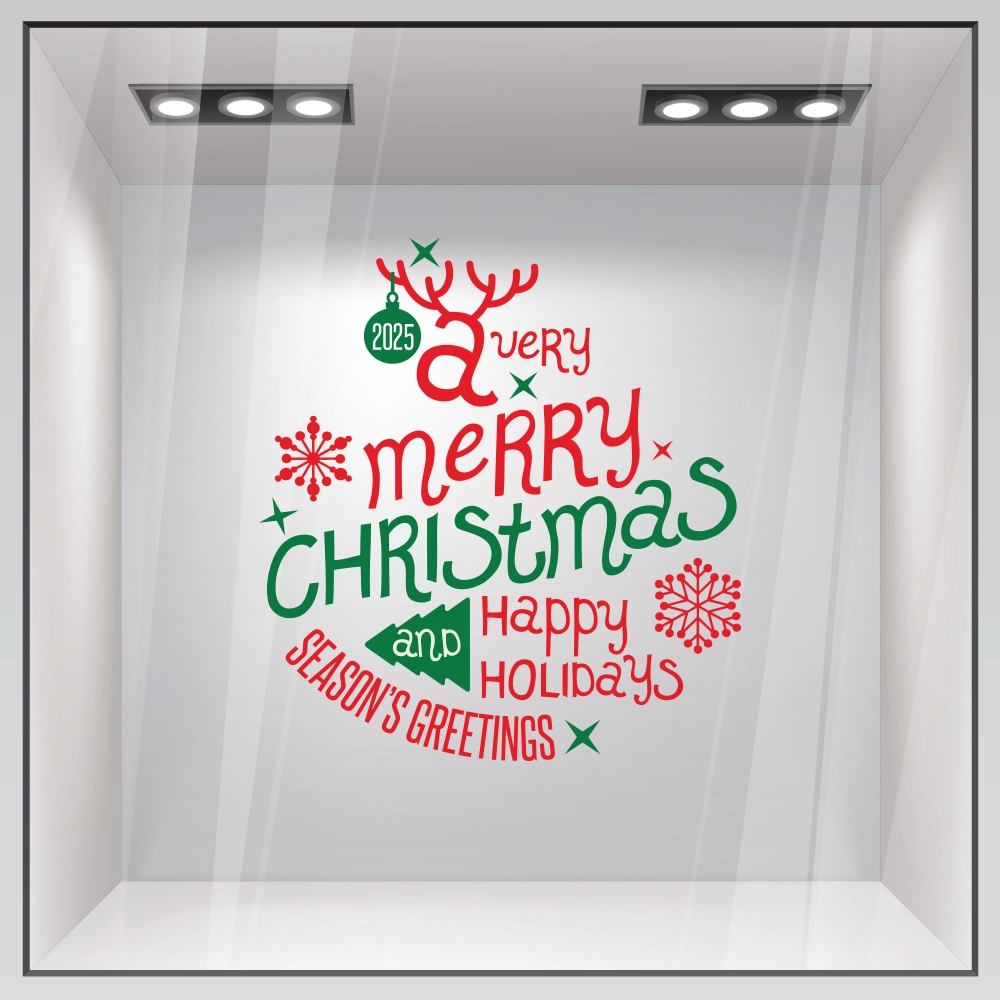 Χριστουγεννιάτικο αυτοκόλλητο HAPPY HOLIDAYS