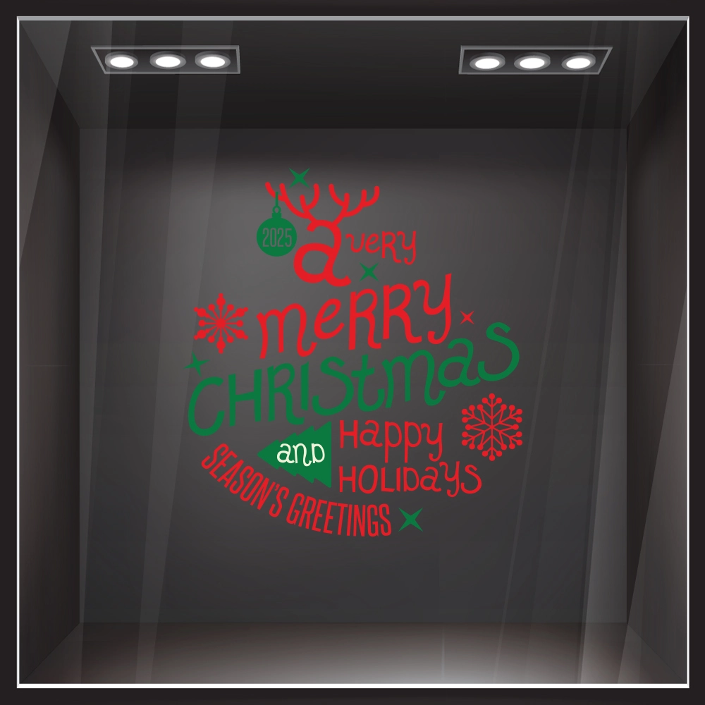 Χριστουγεννιάτικο αυτοκόλλητο HAPPY HOLIDAYS