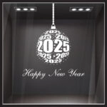 Χριστουγεννιάτικο αυτοκόλλητο HAPPY NEW YEAR ORNAMENT