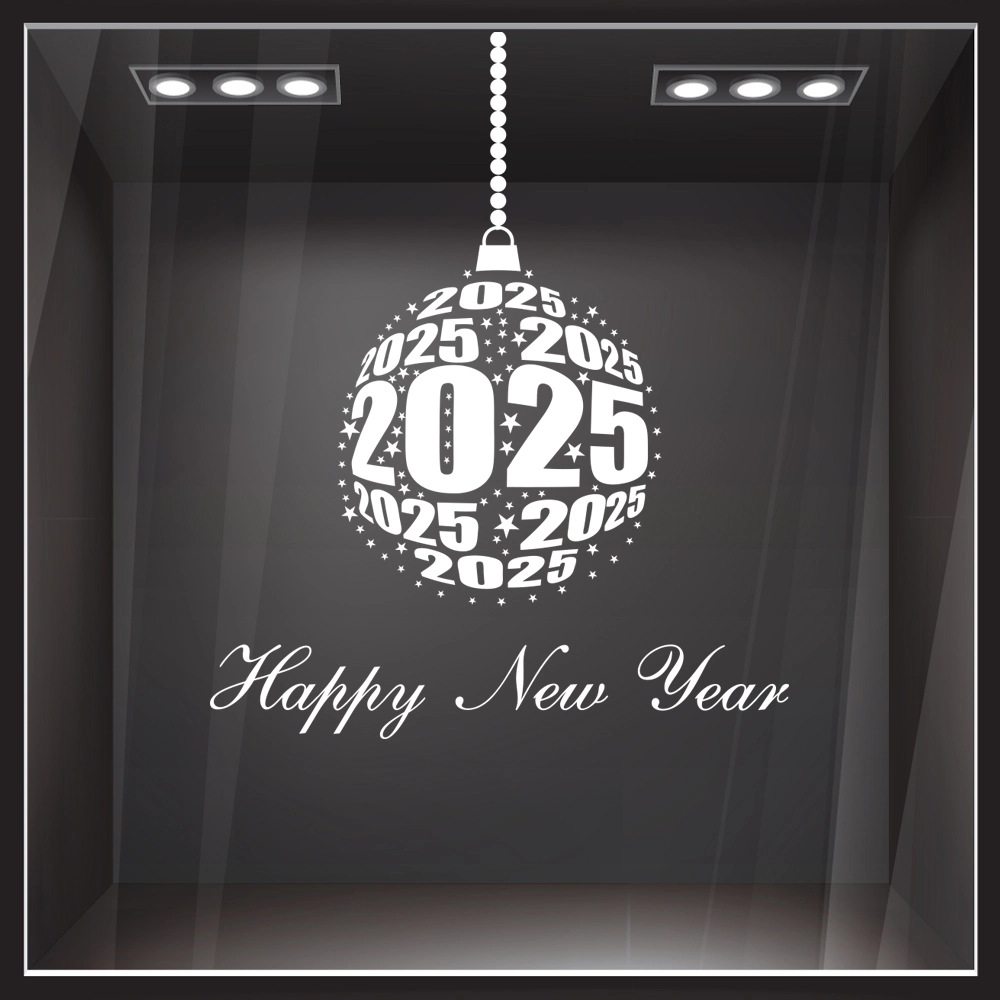 Χριστουγεννιάτικο αυτοκόλλητο HAPPY NEW YEAR ORNAMENT